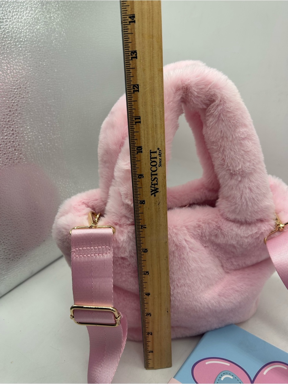 Cozy Pink Faux Fur Mini Tote Bag - Picture 6 of 7